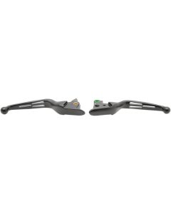 Drag Specialties Matte Black Slotted Wide Blade Hand Levers Harley Softail 15-17