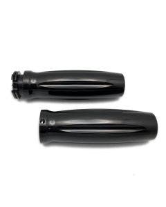 Pro-One 501310B Black Billet Aluminum Contour Grips Pair 1" Handlebar Harley
