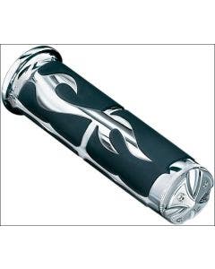 Kuryakyn 6269 Chrome ISO-Flame Grips Harley FL w/ Electronic Throttle