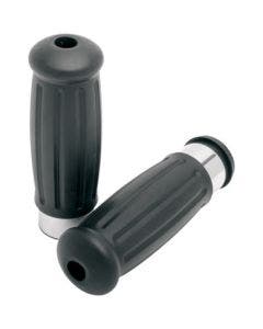 Drag Specialties Vintage Style Rubber Grips Chrome Trim Harley Throttle by Wire