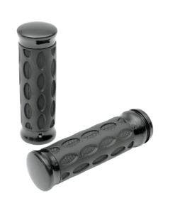 Drag Specialties Black Rubber Hand Grips for Harley Throttle by Wire