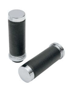 Drag Specialties Textured Black Rubber Grips Chrome Ends Harley Throttle by Wire