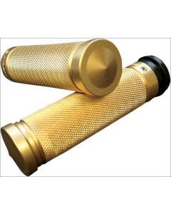 Accutronix Custom Gothic Style Knurled Brass Hand Grips for Harley Throttle By Wire