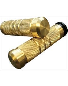 Accutronix Custom Gothic Style Knurled Grooved Brass Hand Grips for Harley Throttle By Wire