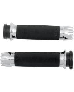 Avon Grips Chrome Excalibur Custom Grips for Harley Throttle By Wire 08-23