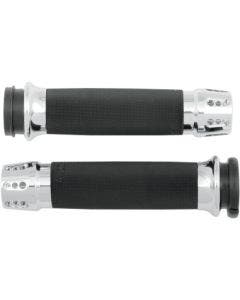 Avon Grips Chrome Gatlin Custom Grips for Harley Throttle By Wire 08-23