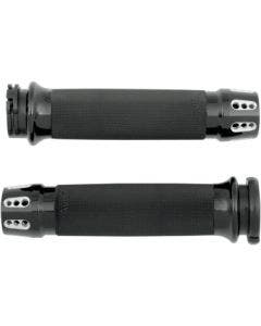 Avon Grips Black Anodized Gatlin Custom Grips for Harley Cable Throttle 80-21