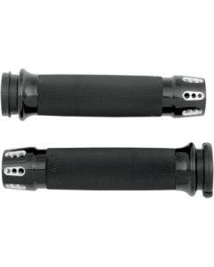 Avon Grips Black Anodized Gatlin Custom Grips for Harley Throttle By Wire