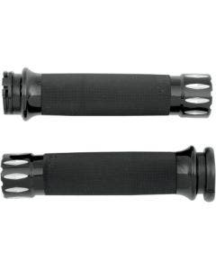 Avon Grips Black Anodized Rival Custom Grips for Harley Cable Throttle 80-21