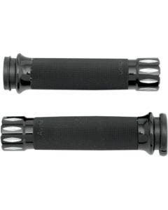 Avon Grips Black Anodized Rival Custom Grips for Harley Throttle By Wire