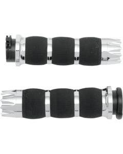 Avon Grips Air Cushion Chrome Excalibur Grips for Harley Cable Throttle 80-21