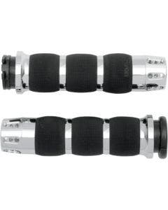 Avon Grips Air Cushion Chrome Gatlin Grips for Harley Cable Throttle 80-21