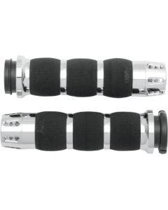 RC Components Air Cushion Chrome Gatlin Grips for Harley Touring Models 08-13