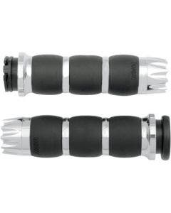 Avon Grips Velvet Air Chrome Excalibur Grips for Harley Cable Throttle 80-21