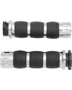 Avon Grips Velvet Air Chrome Rival Grips for Harley Cable Throttle 80-21