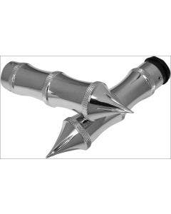 Accutronix Custom Gothic Tribal Style Chrome Hand Grips for Harley Throttle by Wire