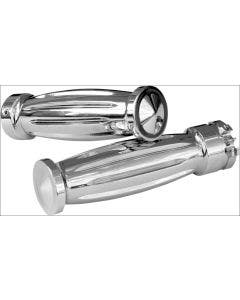 Accutronix Custom Gothic Diamond Style Chrome Hand Grips for Harley Cable Throttle
