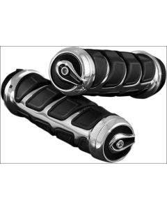 Kuryakyn Chrome Kinetic Grips for Harley-Davidson with Dual Cable Throttle