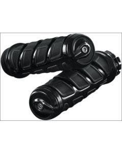 Kuryakyn Gloss Black Kinetic Grips for Harley-Davidson with Dual Cable Throttle
