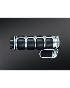 Kuryakyn Chrome Premium ISO-Grips with Throttle Boss Harley Cable Throttle