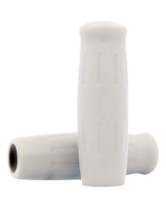 Lowbrow White Classic 7/8" Krayton Rubber Grips Harley Metric & Custom