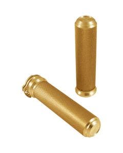 The Speed Merchant Gold Alumimum Speed Grips for 1" Bars Harley Cable Throttle