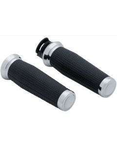Kuryakyn 5938 Chrome Thresher Textured Handlebar Grips 15-19 Indian Scout