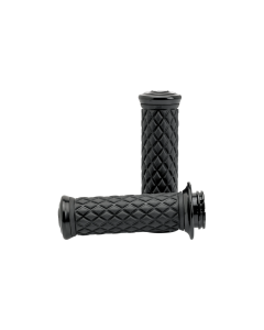 Biltwell Inc. Alumicore Black Grip Set 4 Harley 22-23 Models W/ 1" TBW Controls