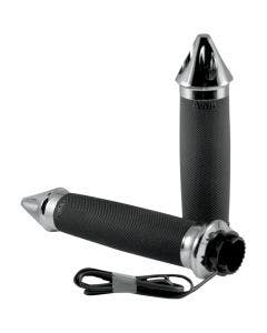 Avon Grips Heated Chrome Air Custom Spike Grips for Indian Models 2014-2015