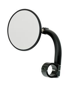 Biltwell Black Round Utility Mirrors Clamp-On Mounts 7/8" Bars for Harley (ea)