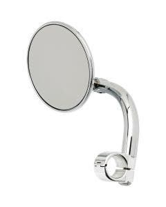 Biltwell Chrome Round Utility Mirrors Clamp-On Mounts 7/8" Bars for Harley (ea)