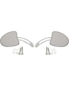 Drag Chrome Tapered Mirrors w/ Slotted Stems 6" Mirror Stem Harley / Metric