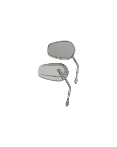 Drag Specialties Chrome OE Style Short Stem Teardrop Mirrors for Harley Models
