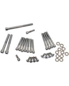 Drag Specialties Chrome Smooth Sprocket Cover Bolt Kit 4 Harley 91-03 XL