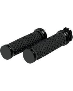 Arlen Ness Black Smooth Soft-Touch Hand Grips Dual Cable for Harley