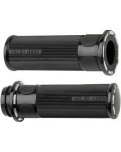 Arlen Ness Fusion Black Slot Track Hand Grips Harley Throttle By Wire 08-Up