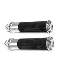 Arlen Ness Beveled Chrome Fusion Male Mount Foot Pegs for Harley or Metric