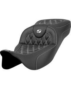 Saddlemen White LS Extended Reach RoadSofa Seat Harley 08-23 Touring