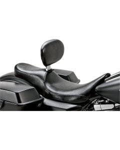 Le Pera LK-847 Silhouette Smooth 2-Up Seat w/ Backrest Harley Touring FLH 08-18