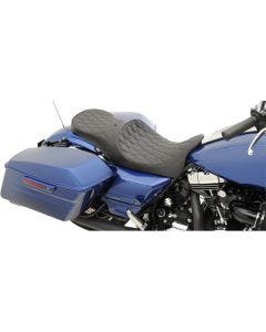Drag Low Profile Double Diamond Touring Seat Driver Backrest Provision Harley FL