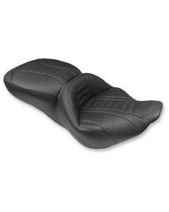 Mustang Deluxe Super Touring Black Harley Seat 99-07 FLHR 06-07 FLHX 19"W F 14"W R