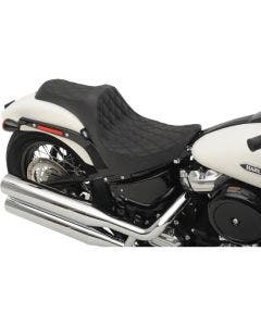 Drag Specialties Black Double Diamond Predator 3 Seat Saddle 18-23 Harley Softail