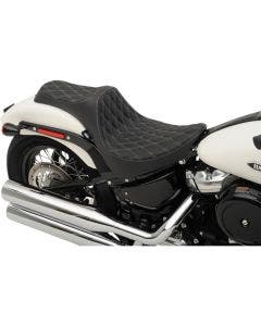 Drag Specialties Silver Double Diamond Predator 3 Seat Saddle 18-23 Harley Softail