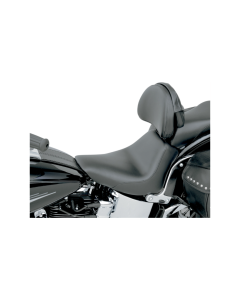 Saddlemen Heels Down Solo Seat W/O Studs W/ Backrest 4 Harley 06-17 Softail