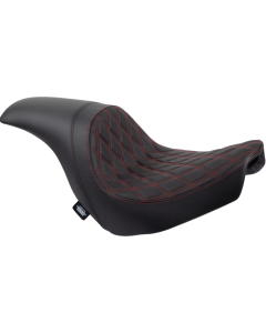 Drag Specialties Predator Double Diamond Red Seat 4 Harley 18-23 FXLR/FXLRS/FSLRST