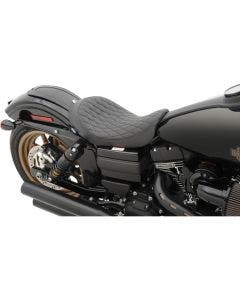 Drag Solor Reflective Solo Low Diamond Stitch Seat for Harley Dyna FXD 06-17
