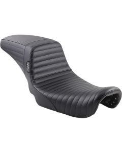 Le Pera LK-591DLPT Black Pleated Stitched Kickflip 2-Up Seat Harley Dyna 06-17