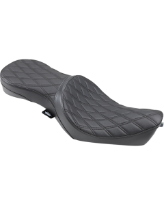 Drag Low-Profile Touring Double Diamond Stitch Black Seat 4 Harley 10-22  XL Models