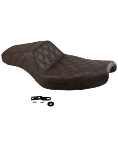 Saddlemen Step-Up Full Lattice Stitch Brown Seat 4 Harley 04-22 XL W/3.3 10-22 XLX
