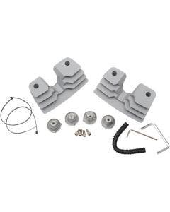 Drag Wrinkle Silver Finned Spark Plug Head Bolt Covers Harley Twin Cam 99-17